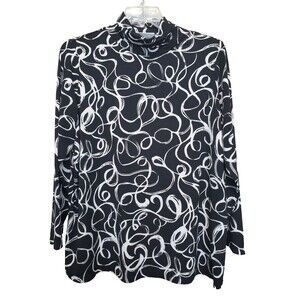 Susan Graver LiquidKnit Turtleneck Long Sleeve Tunic Size 1X